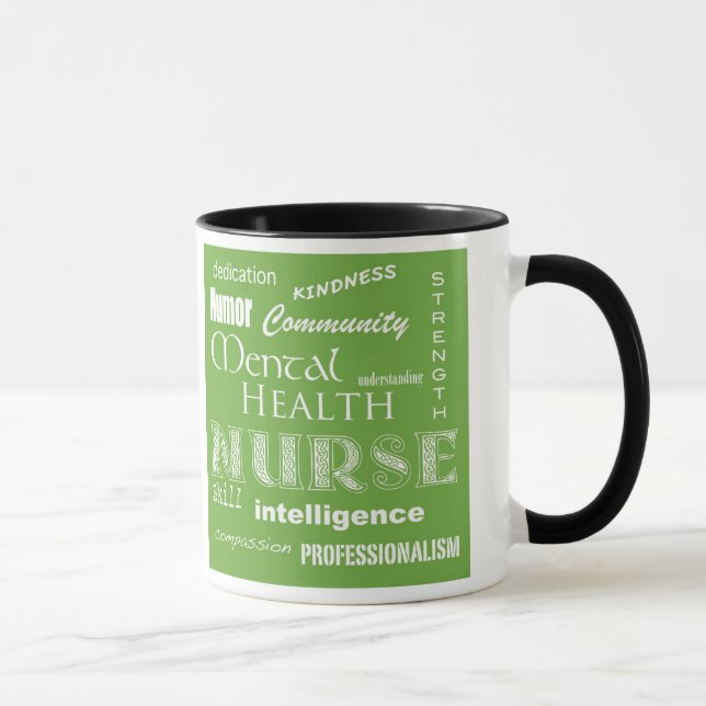 Mug Infirmière en santé mentale - Attributs/Green (Droite)