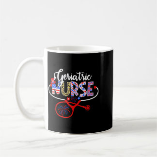 Mug Infirmière gériatrique Usa Stethoscope Drapeau Amé