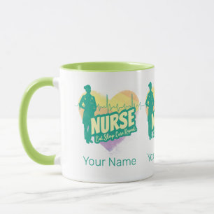 Mug Infirmière Heartbeat Vintage Graduation École de s