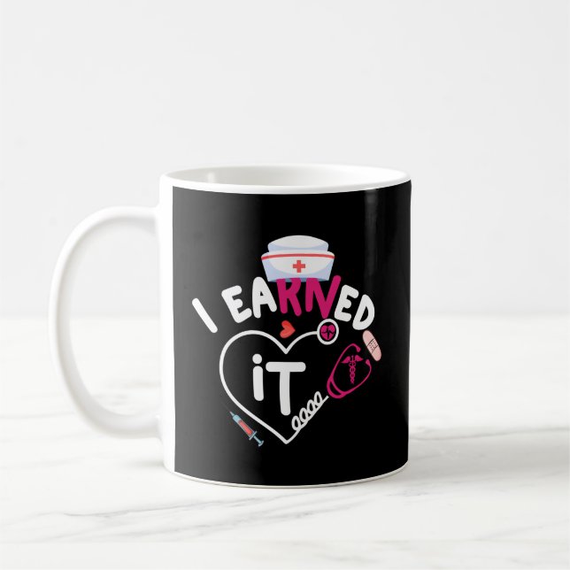 Mug Infirmière Infirmière Diplômée Nr Diplômée gagnée (Gauche)