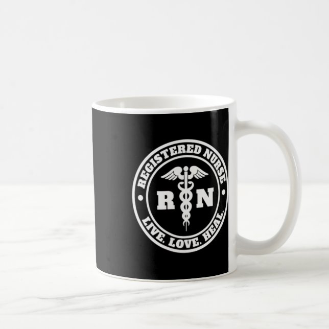 Mug Infirmière inscrite Live Love Heal Pocket Logo Rn (Droite)