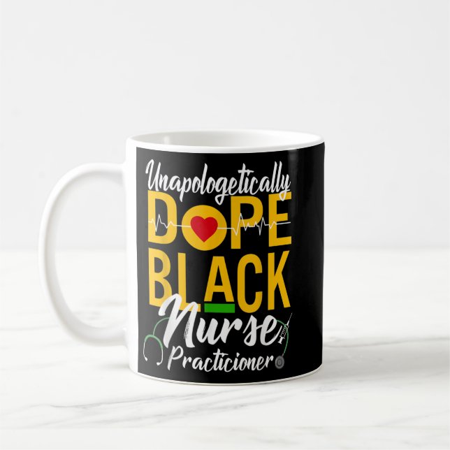 Mug Infirmière Noire Dope sans excuses RN (Gauche)