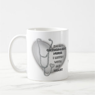Mug Infirmière orthopédique à cœur gris