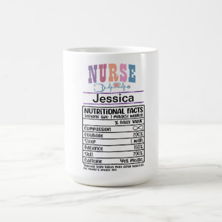 Mug Infirmière personnalisée Faits nutritionnels Drôle
