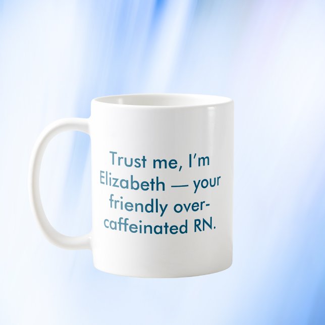 Mug Infirmière personnalisée RN avec nom et couleurs p (Créateur téléchargé)
