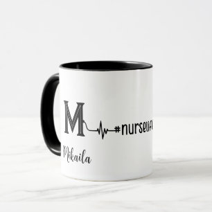 Mug Infirmière personnalisée Stethoscope Monogramme Mé