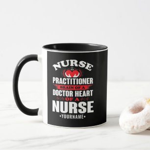 Mug Infirmière Praticien Cerveau D'Un Docteur Coeur De