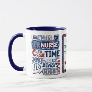 Mug Infirmière RSE toujours droite Humour de la salle