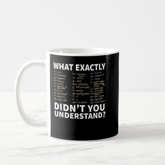 Mug Infirmière Shorthand, Infirmière ou Étudiante en s (Gauche)
