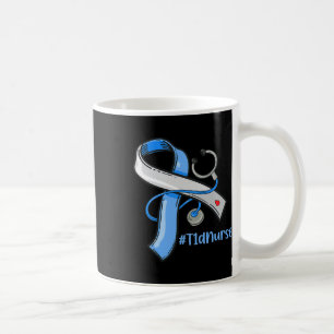 Mug Infirmière T1d Ruban Bleu Stéthoscope Sensibilisat