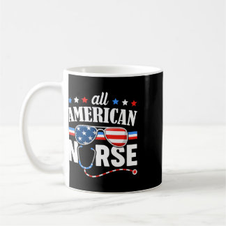 Mug Infirmière Tout Américaine 4 Juillet Drapeau Patri