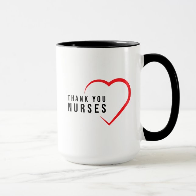 Mug Infirmières Mercis| Coeur rouge (Droite)