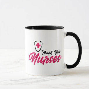 Mug Infirmières Mercis  Rose