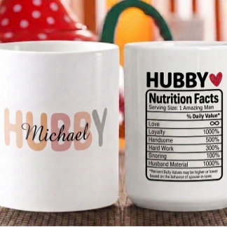 Mug Informations nutritionnelles pour mari personnalis