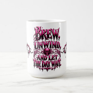 Mug Infuse-toi et laisse la journée attendre Rose Noir
