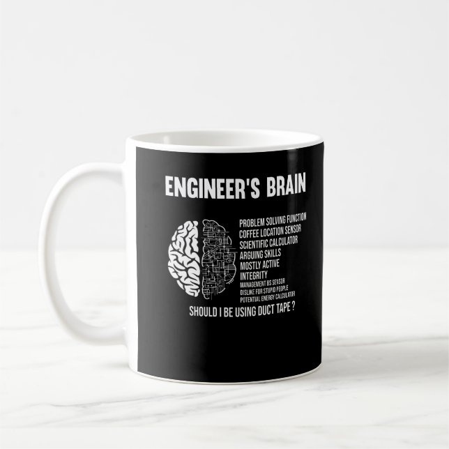 Mug Ingénierie drôle Humour Ingénieur Cerveau Plaisant (Gauche)