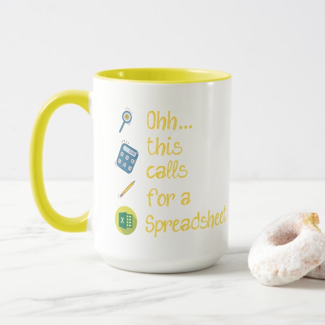 Mug Ingénieur amusant - Ohh ceci appelle une feuille d (Avec donut)