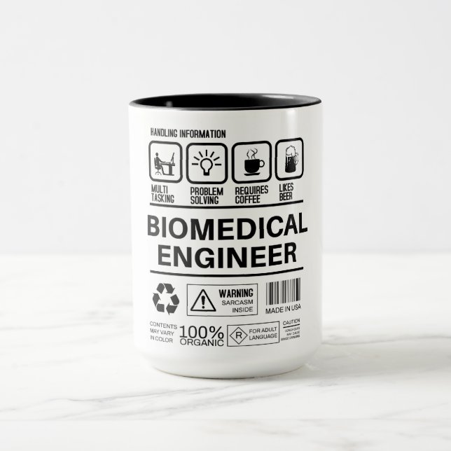 Mug Ingénieur biomédical amusant Informations de manip (Centre)