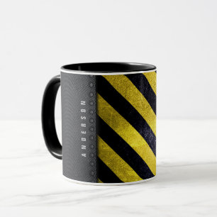 Mug Ingénieur de construction bandes de danger jaune n