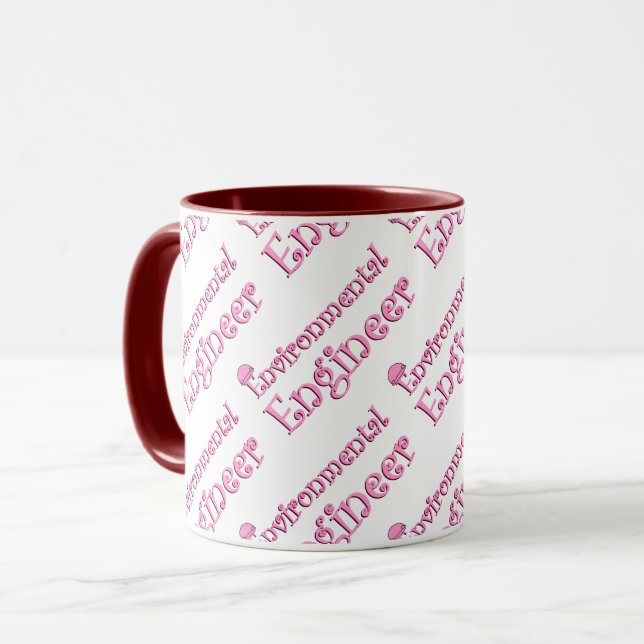 Mug Ingénieur De l'environnement rose (Devant gauche)