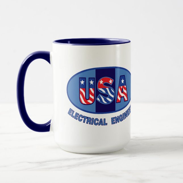 Mug Ingénieur électrique patriotique (Gauche)