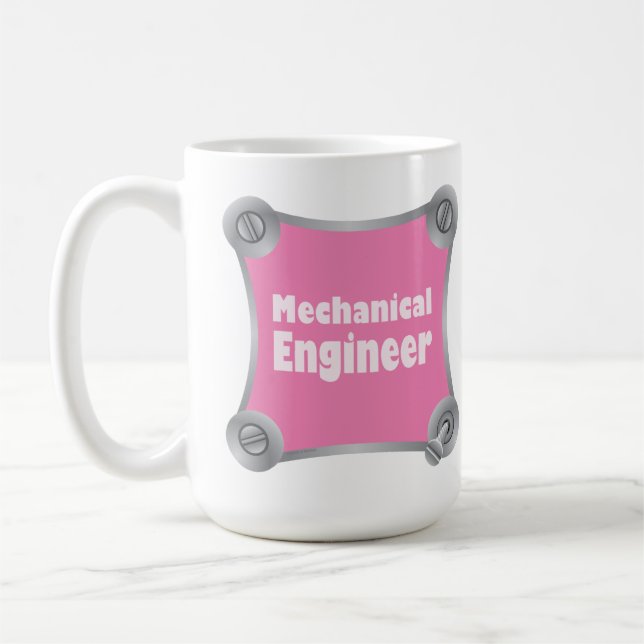 Mug Ingénieur mécanique rose (Gauche)