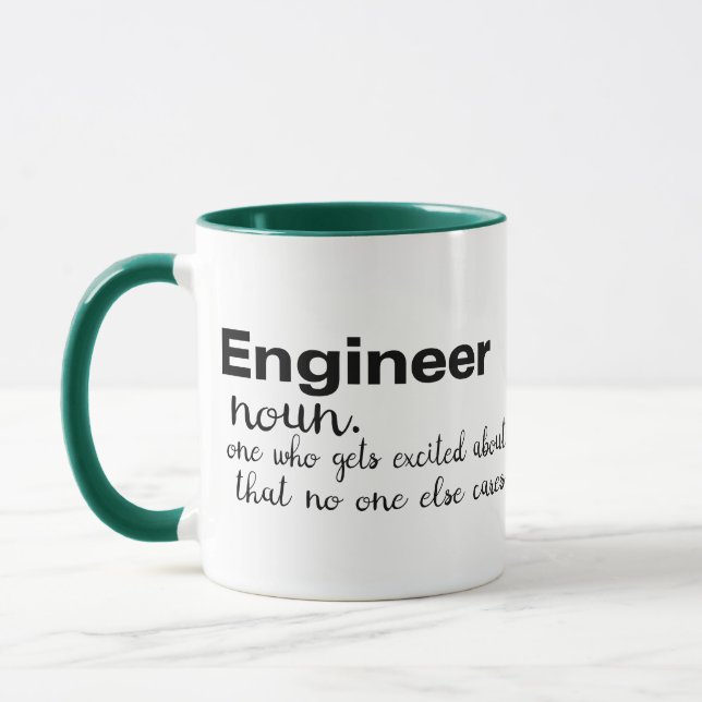 Mug ingénieur obtenir excité blague humour pun drôle d (Gauche)