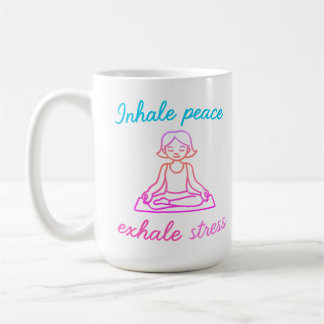 Mug Inhale Peace, Exhale Stress - Design de Yoga dans 