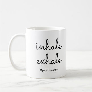 Mug Inhale personnalisée Exhale Calme Respirer Minimal