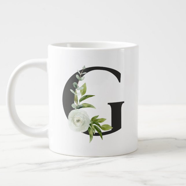 Mug initial avec la lettre G - Flore printanière (Gauche)