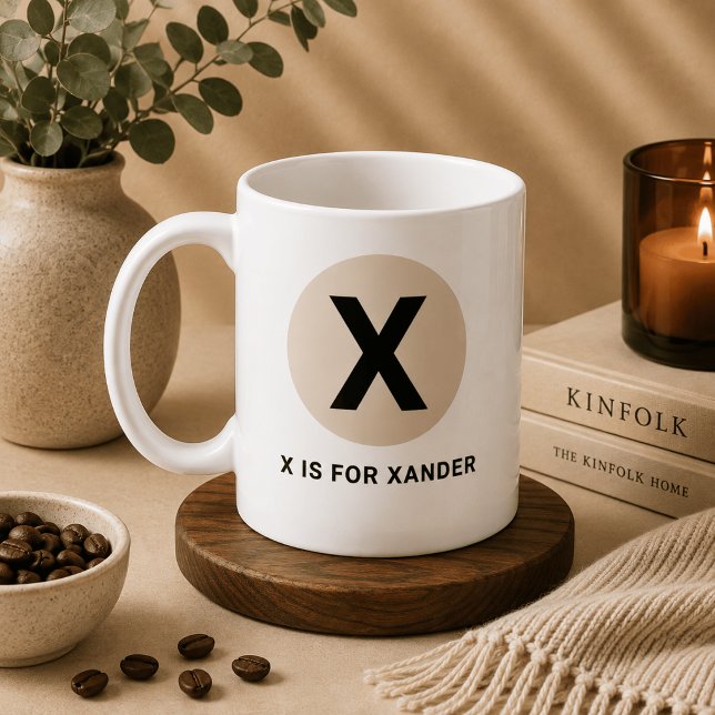 Mug Initial Moderne – Design “X est pour [Nom]” (Créateur téléchargé)