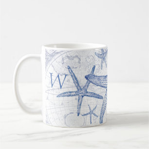 Mug Initiale décorée d'un monogramme d'étoiles de m