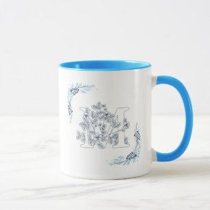 Mug Initiale "M" Blue Monogram Calme Floral Café