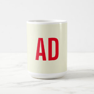 Mug Initiales minimalistes modernes Monogramme rouge B