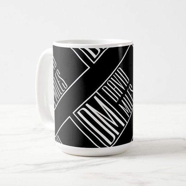 Mug Initiales modernes avec nom Monogram Motif (Devant gauche)