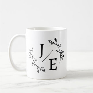 Mug Initiales Personnalisées Monogramme Botanique Flor