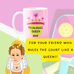 Mug Initiales personnalisées Monogrammes Pickleball Qu