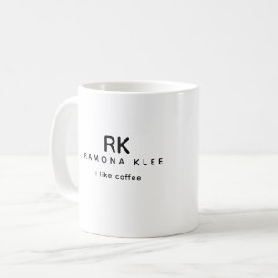 Mug Initiales personnalisées, nom et Slogan 'J'aime le