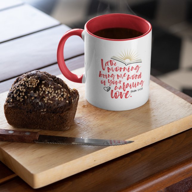 Mug INJUSTE AMOUR Psaume Bible Écriture Rouge Café (Créateur téléchargé)