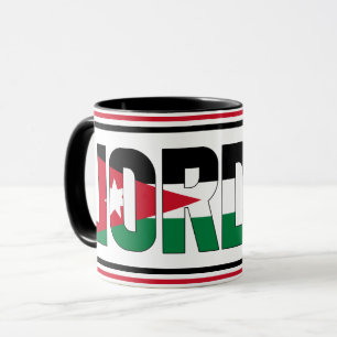 Mug Inscription du drapeau jordanien Vert rouge noir