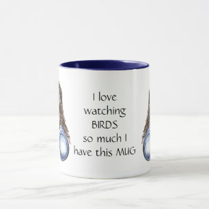 Mug Inséparable Watching Hawk Binoculums Fun Citation
