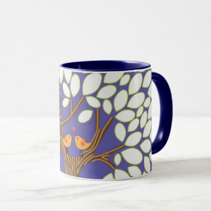 Mug Inséparables dans un arbre (Nuit)