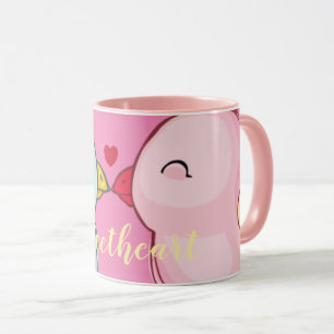 Mug Inséparables de la Journée des Valentines roses mi