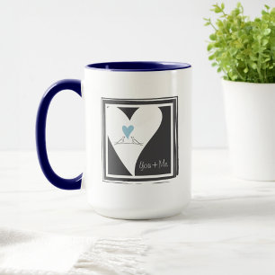 Mug Inséparables modernes personnalisés Light Blue Hea