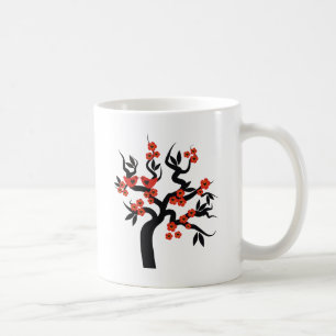 Mug Inséparables noirs rouges sakura cherry tree & Blo