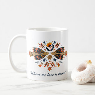 Mug Inséparables Scandinaves Folk Art Saint Valentin