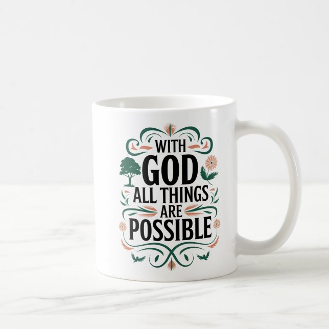 Mug "Inspiration 'Avec Dieu, Toutes Les Choses Sont Po (Droite)