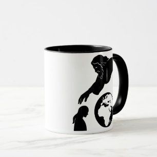 Mug Inspiration Dieu atteignant la Terre Minimaliste