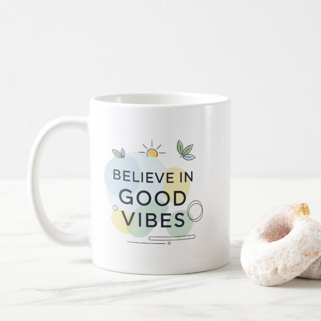 Mug Inspirational Good Vibes Only Motivational Gift (Avec donut)