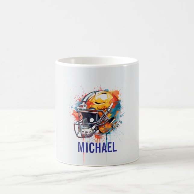 Mug Inspirational Motivational Football Helmet Name (Centre)